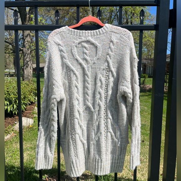 ANTHROPOLOGIE V-Neck Drama Rainbow Metallic Cable Tunic Sweater NWT - Picture 15 of 15